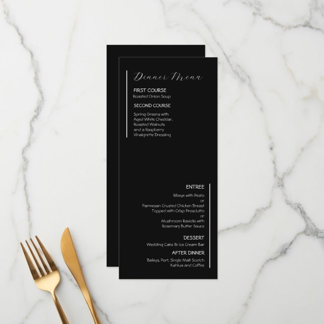 Modern Minimalist Wedding Menu (Front/Back In Situ)