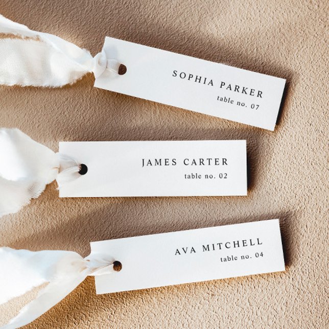 Modern Minimalist Wedding Name Place Cards (Delivered Untrimmed)