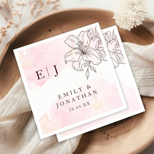 Modern Minimalist Wedding Napkin (Creator Uploaded)