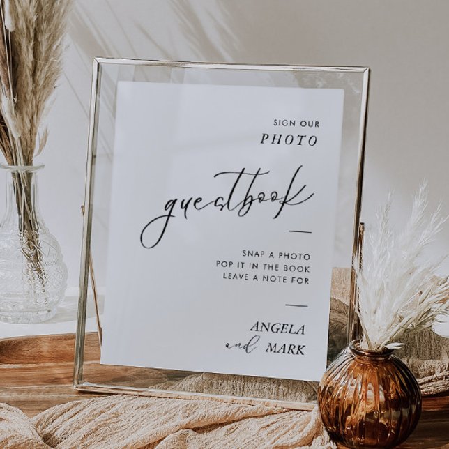 Modern Minimalist Wedding Photo Guestbook Sign (Creator Uploaded)