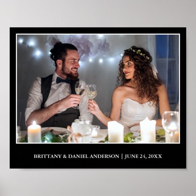 Modern Minimalist Wedding Photo - Pick Color - Poster (Front)