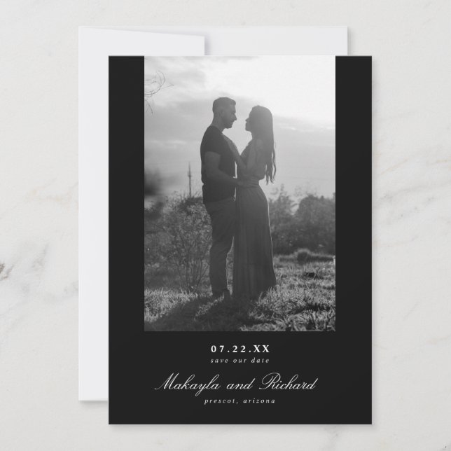Modern Minimalist Wedding Photo Save The Date (Front)