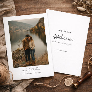 Modern Minimalist Wedding Photo Save the Date