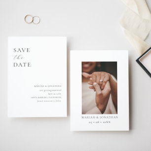 Modern Minimalist Wedding Photo Save The Date