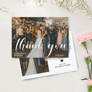 Modern Minimalist Wedding Photo Thank You Card