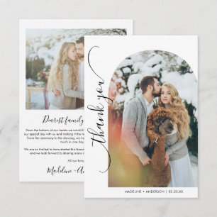 Modern Minimalist Wedding photo Thank you Card
