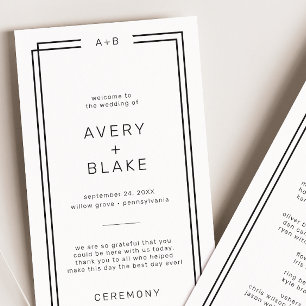 Modern Minimalist Wedding Program / AVERY Programme