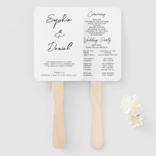 Modern Minimalist Wedding Program Fan Template