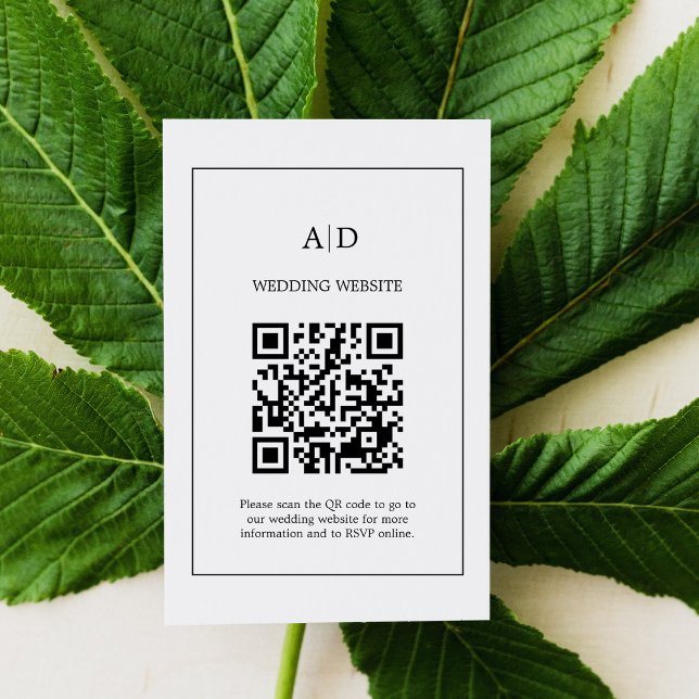 Modern Minimalist Wedding Qr Code Wedding Enclosure Card (Creator Uploaded)