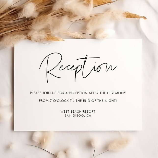 Modern minimalist wedding reception card (Creator Uploaded)