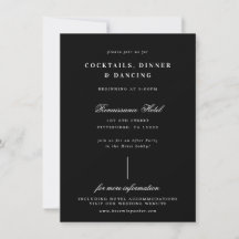 Modern Minimalist Wedding Reception Card