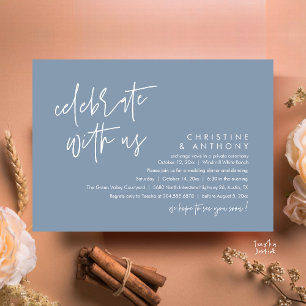 Modern Minimalist Wedding Reception Dinner Invitation