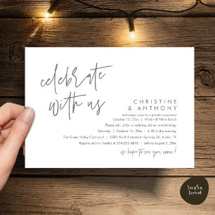 Modern Minimalist Wedding Reception Dinner Invitation