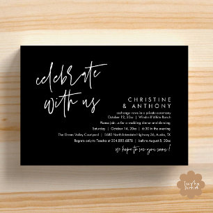 Modern Minimalist Wedding Reception Dinner Invitation