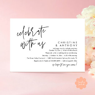 Modern Minimalist Wedding Reception Dinner Invitation