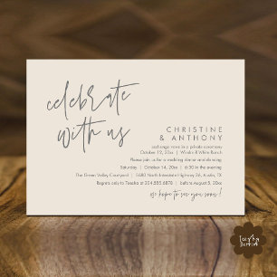 Modern Minimalist Wedding Reception Dinner Invitation