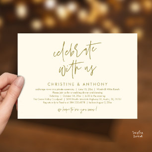 Modern Minimalist Wedding Reception Dinner Invitation