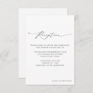 Modern Minimalist Wedding Reception Enclosure Card