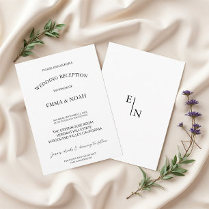 Modern Minimalist Wedding Reception Invitation