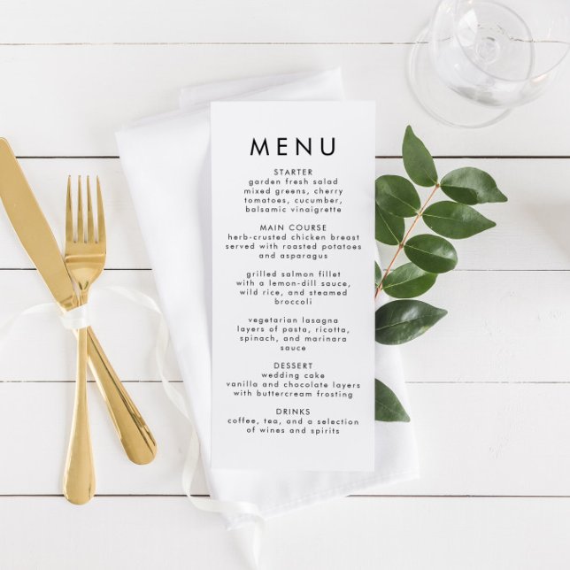 Modern Minimalist Wedding Reception Menu (Creator Uploaded)