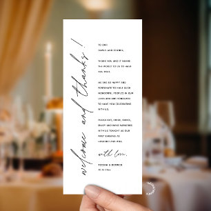 Modern Minimalist Wedding Reception Thank You Card