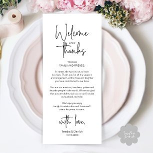 Modern Minimalist Wedding Reception Thank You Card