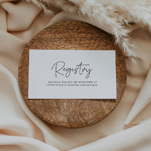 Modern minimalist wedding registry card