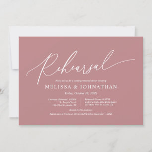 Modern Minimalist, Wedding Rehearsal and Dinner In Invitation