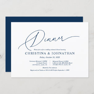 Modern Minimalist, Wedding Rehearsal and Dinner In Invitation