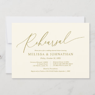 Modern Minimalist, Wedding Rehearsal and Dinner In Invitation