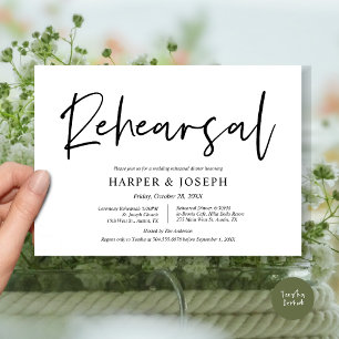 Modern Minimalist, Wedding Rehearsal and Dinner Invitation