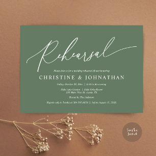 Modern Minimalist, Wedding Rehearsal and Dinner Invitation