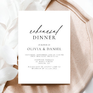 Modern Minimalist Wedding Rehearsal Dinner Invitation