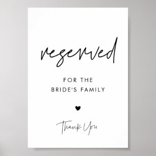 Modern Minimalist wedding Reserved sign