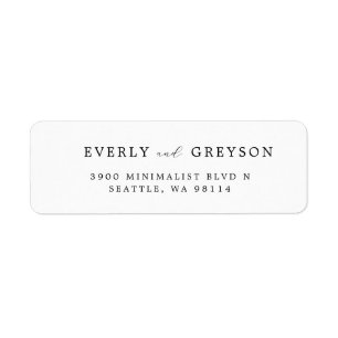 Modern Minimalist Wedding Return Address