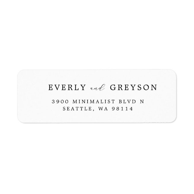 Modern Minimalist Wedding Return Address (Front)