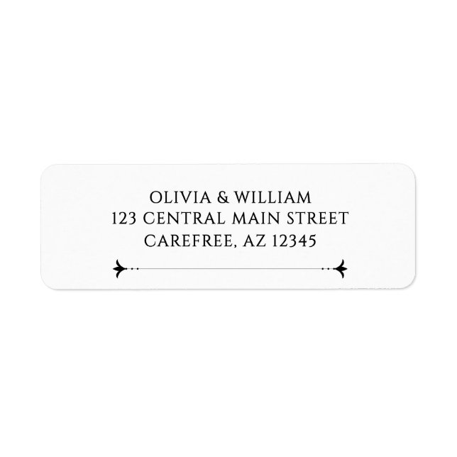 Modern Minimalist Wedding Return Address Label (Front)