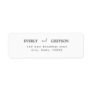 Modern Minimalist Wedding Return Address Label