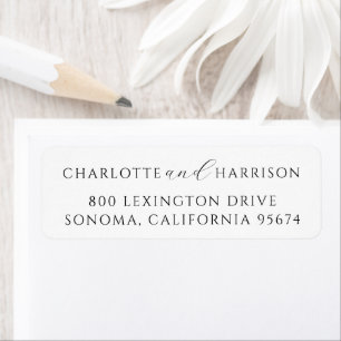 Modern Minimalist Wedding Return Address Label