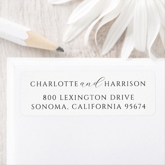 Modern Minimalist Wedding Return Address Label (Insitu)