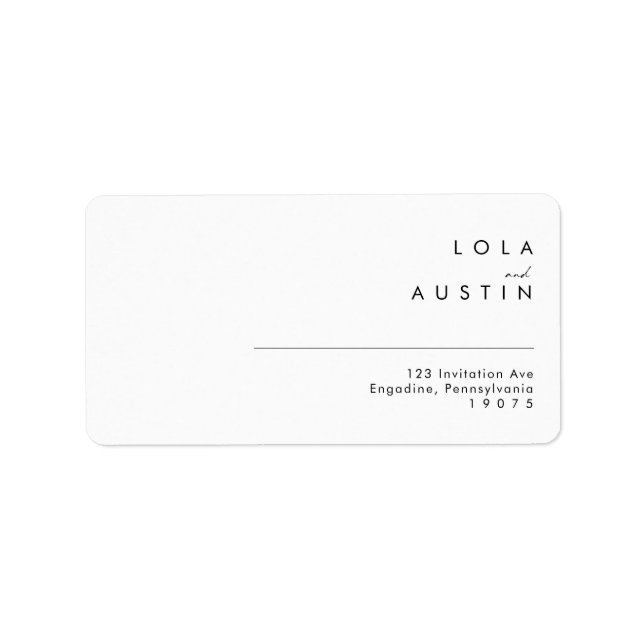 Modern Minimalist Wedding RSVP Address Labels (Front)