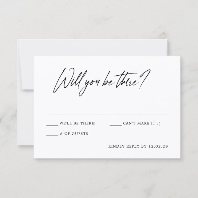 Modern Minimalist Wedding RSVP Card (Front)