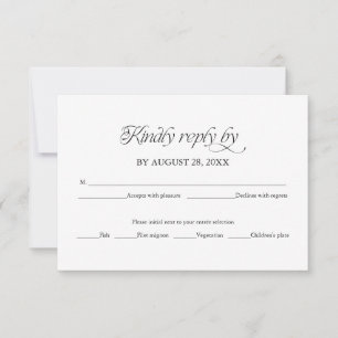 Modern Minimalist Wedding RSVP Card