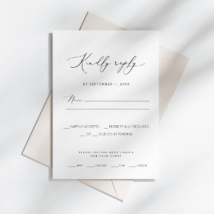 Modern Minimalist Wedding RSVP Card