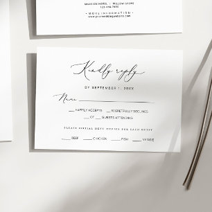 Modern Minimalist Wedding RSVP Card