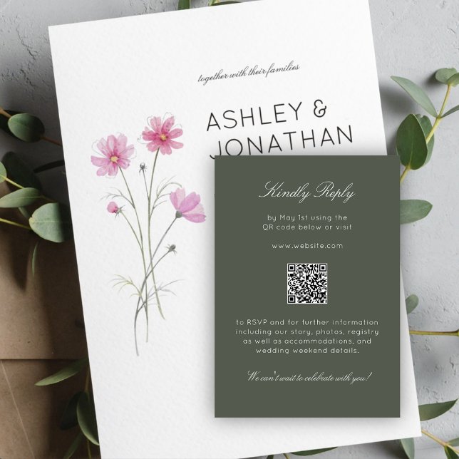 Modern Minimalist Wedding RSVP Card (Creator Uploaded)