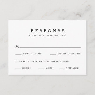 Modern Minimalist Wedding RSVP Card