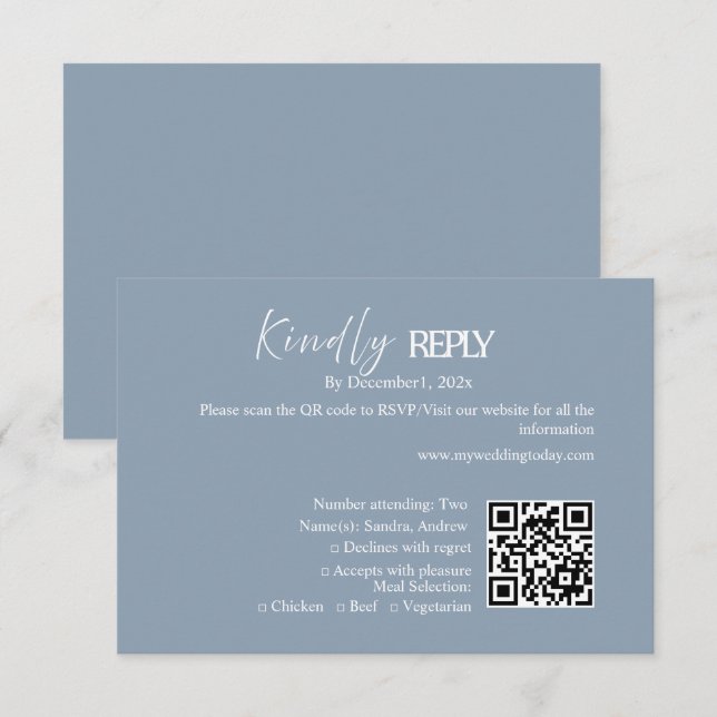 Modern Minimalist Wedding RSVP Card (Front/Back)