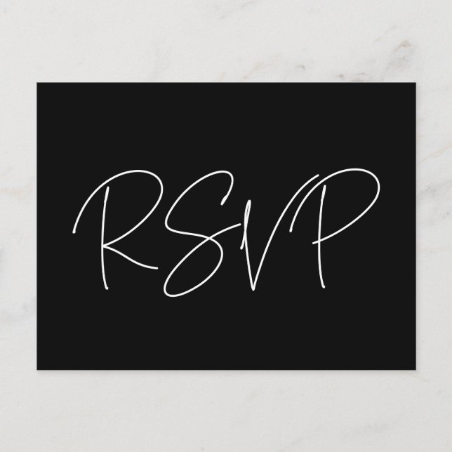 Modern minimalist wedding RSVP Postcard (Front)