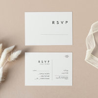 Modern Minimalist Wedding RSVP Postcard